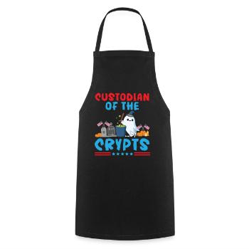 Caretaker of the Crypt School Caretaker Hallowe - Cooking Apron - black - Front - AI Model Male 185 dark (185cm)