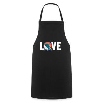 Love Blue Beluga Cachalot Cetacea Watcher Whale - Tablier de cuisine - noir - Devant - AI Model Male 185 dark (185cm)