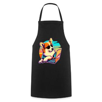 Corgi Dog Welsh Corgi Dog Lover - Cooking Apron - black - Front - AI Model Male 185 dark (185cm)