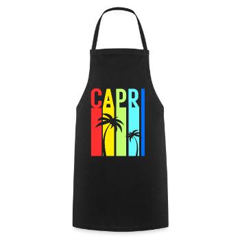 Capri Italy Mediterranean Island Holiday Idea - Cooking Apron - black - Front - AI Model Male 185 dark (185cm)