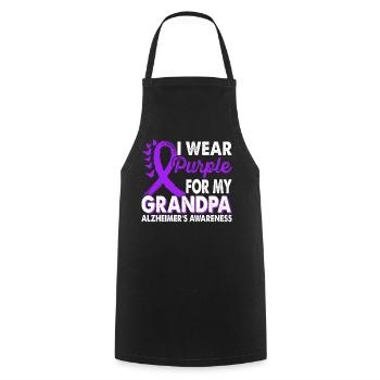 Wear purple for grandpa support for the - Cooking Apron - black - Front - AI Model Male 185 dark (185cm)