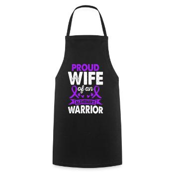 Wife of Alzheimer's Warrior Month Purple Band - Cooking Apron - black - Front - AI Model Male 185 dark (185cm)
