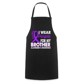 Wear purple for the support of the Brother - Cooking Apron - black - Front - AI Model Male 185 dark (185cm)