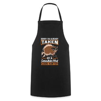 Chasse au raton laveur désolé d’être déjà pris chasse au coon - Tablier de cuisine - noir - Devant - AI Model Male 185 dark (185cm)