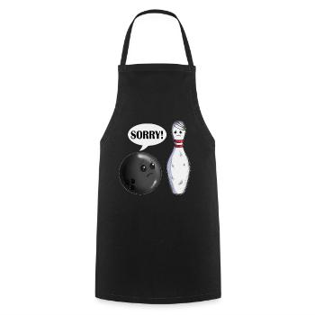Bowlingkugel Sorry Witziges Bowler Bowlingoutfit - Kochschürze - Schwarz - Vorne - AI Model Male 185 dark (185cm)