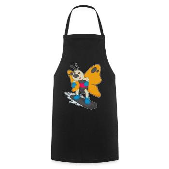 Butterfly Snowboarder Snowboard - Cooking Apron - black - Front - AI Model Male 185 dark (185cm)