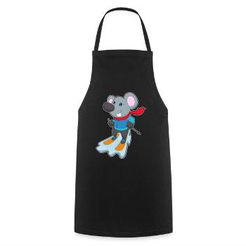Mouse Skier Ski Winter Sports - Cooking Apron - black - Front - AI Model Male 185 dark (185cm)