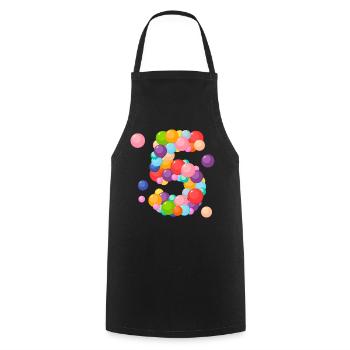I am 5 years old, birthday 5 years, 5 years old - Cooking Apron - black - Front - AI Model Male 185 dark (185cm)