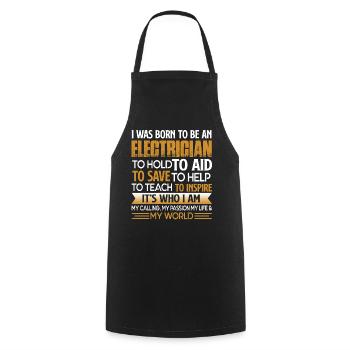 Electrician I Was Born To be An Electrician - Cooking Apron - black - Front - AI Model Male 185 dark (185cm)