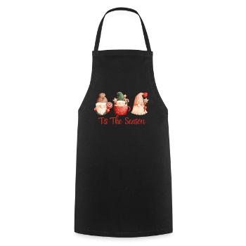 c’est la saison. Joyeux Noël - Tablier de cuisine - noir - Devant - AI Model Male 185 dark (185cm)