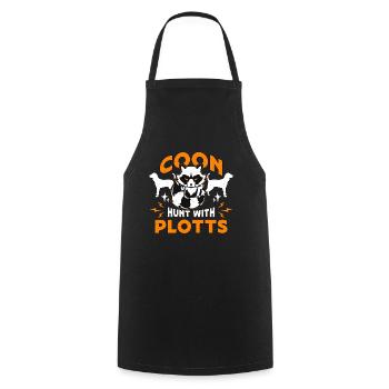 Raccoon Hunting Coon Hunt With Plotts Hunting Dog - Cooking Apron - black - Front - AI Model Male 185 dark (185cm)