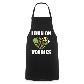I Run On Veggies Vegan - Kochschürze - Schwarz - Vorne - AI Model Male 185 dark (185cm)