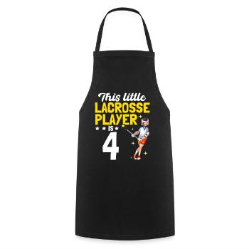 This Little Lacrosse Player Is 4 - Lacrosse Player - Cooking Apron - black - Front - AI Model Male 185 dark (185cm)