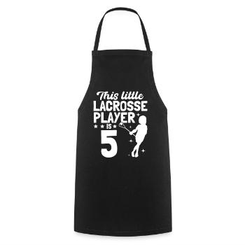 This Little Lacrosse Player Is 5 - Lacrosse Player - Cooking Apron - black - Front - AI Model Male 185 dark (185cm)