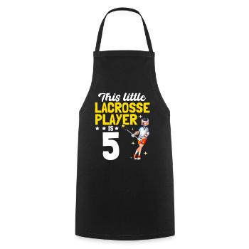 This Little Lacrosse Player Is 5 Years Old - Lacro - Cooking Apron - black - Front - AI Model Male 185 dark (185cm)