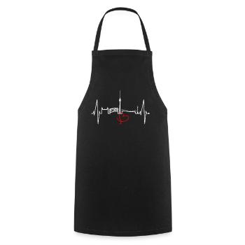 Stuttgart Skyline Herzschlag Herz Stuttgarter Fan - Cooking Apron - black - Front - AI Model Male 185 dark (185cm)