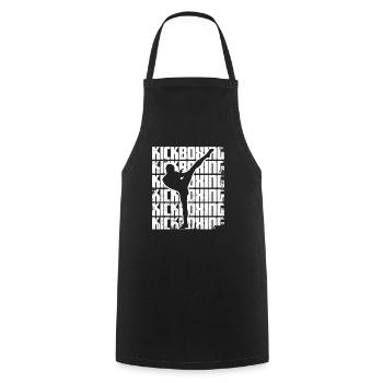 Funny kickboxing - Cooking Apron - black - Front - AI Model Male 185 dark (185cm)