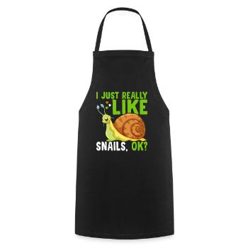 Snail lovers as well as snail owners, sluggish - Cooking Apron - black - Front - AI Model Male 185 dark (185cm)