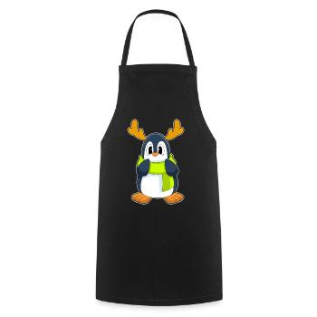 Renne manchot - Tablier de cuisine - noir - Devant - AI Model Male 185 dark (185cm)