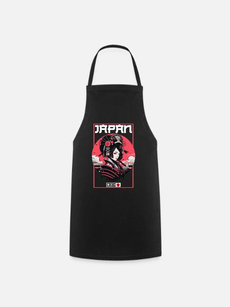 Asia 80s Japanese Retro Samurai Samurai - Cooking Apron - black