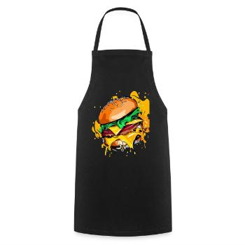Extra Käse Burger Cheeseburge - Kochschürze - Schwarz - Vorne - AI Model Male 185 dark (185cm)