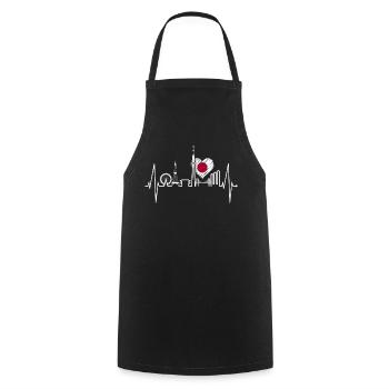 Tokyo Skyline Heartbeat Japan Flag I Love Tokyo - Cooking Apron - black - Front - AI Model Male 185 dark (185cm)