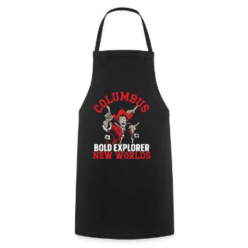 Columbus: Bold discovery of new worlds Columbus-T - Cooking Apron - black - Front - AI Model Male 185 dark (185cm)