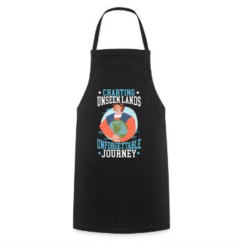 Mapping of unseen countries Unforgettable journey - Cooking Apron - black - Front - AI Model Male 185 dark (185cm)