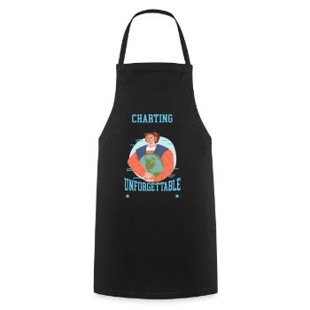 Mapping Unseen Lands Unforgettable Re - Cooking Apron - black - Front - AI Model Male 185 dark (185cm)