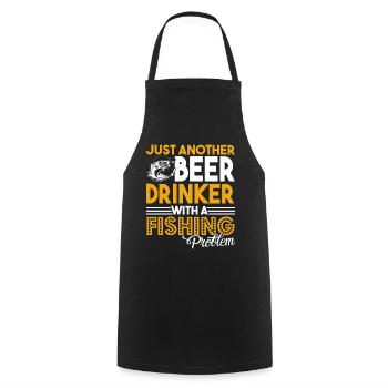 Fishing Beer Drinker With Fishing Problem - Cooking Apron - black - Front - AI Model Male 185 dark (185cm)