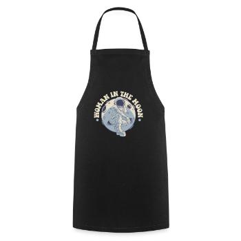 Woman In The Moon Cosmonaut Spaceship Taikonaut - Cooking Apron - black - Front - AI Model Male 185 dark (185cm)
