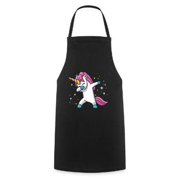 Dabbing Unicorn Unicorn Dab Dabbing Trend Dance - Cooking Apron - black - Front - AI Model Male 185 dark (185cm)