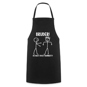 Fitness Bodybuilder Gym Alter hast du trainiert - Kochschürze - Schwarz - Vorne - AI Model Male 185 dark (185cm)