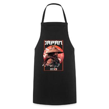 Asie 80s Samouraï Rétro Japonais Samouraï - Tablier de cuisine - noir - Devant - AI Model Male 185 dark (185cm)