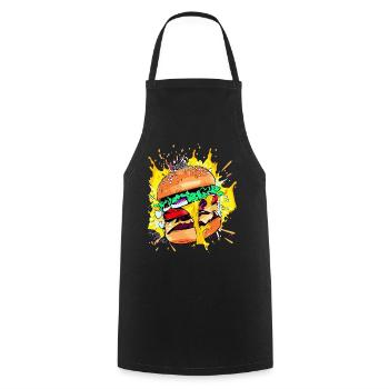 Extra Käse Burger Cheeseburge - Kochschürze - Schwarz - Vorne - AI Model Male 185 dark (185cm)