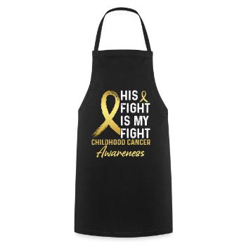 Lutte contre le cancer infantile - Tablier de cuisine - noir - Devant - AI Model Male 185 dark (185cm)