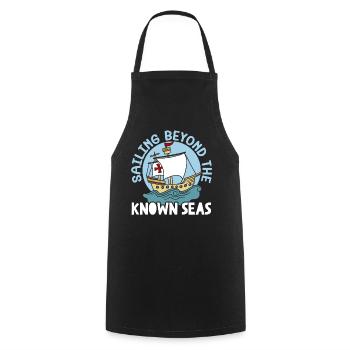 Sailing beyond the well-known seas Columbus Day - Cooking Apron - black - Front - AI Model Male 185 dark (185cm)