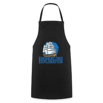 Columbus celebrates the joy of discovery - Cooking Apron - black - Front - AI Model Male 185 dark (185cm)