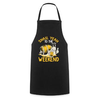 Snail lover snail yes to weekend - Cooking Apron - black - Front - AI Model Male 185 dark (185cm)