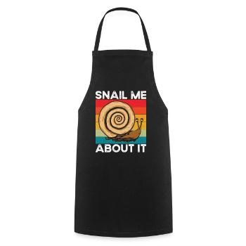 Snails lover snail me about it - Cooking Apron - black - Front - AI Model Male 185 dark (185cm)