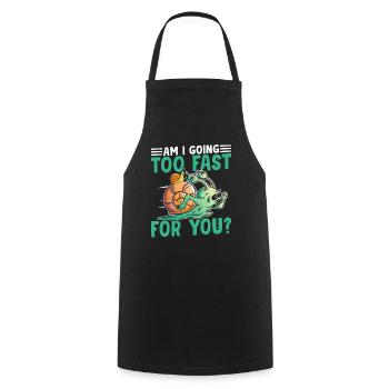 Snail lovers: Am I too fast? - Cooking Apron - black - Front - AI Model Male 185 dark (185cm)