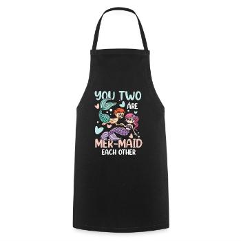 You Two Are Mer-Maid Each Other - Kochschürze - Schwarz - Vorne - AI Model Male 185 dark (185cm)