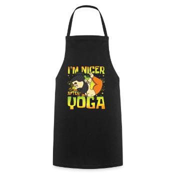 I'm Nicer After Yoga für Yoga Fan Yoga Lehrer - Kochschürze - Schwarz - Vorne - AI Model Male 185 dark (185cm)