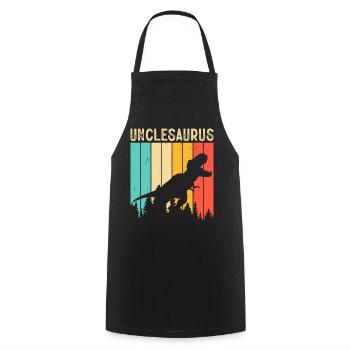 Oncle T Rex Onkelsaurus - Tablier de cuisine - noir - Devant - AI Model Male 185 dark (185cm)