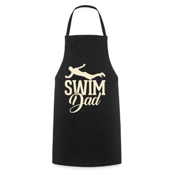 Nageur Natation Papa Papa Papa Papa - Tablier de cuisine - noir - Devant - AI Model Male 185 dark (185cm)