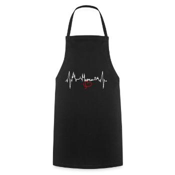 Wiesbaden Skyline Herzschlag Fan Herz Hessen Liebe - Kochschürze - Schwarz - Vorne - AI Model Male 185 dark (185cm)