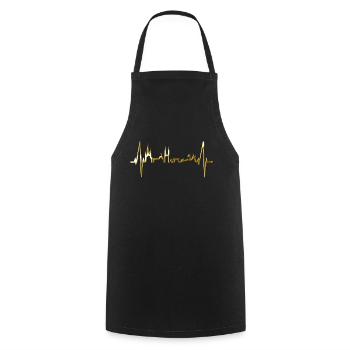 Wiesbaden Skyline Herzschlag Fan Herz Hessen Liebe - Kochschürze - Schwarz - Vorne - AI Model Male 185 dark (185cm)