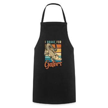 Alligator Hunting I Brake For Gators Retro Hunting - Cooking Apron - black - Front - AI Model Male 185 dark (185cm)