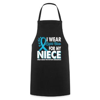 Appliquer le bleu clair à la prévention de - Tablier de cuisine - noir - Devant - AI Model Male 185 dark (185cm)