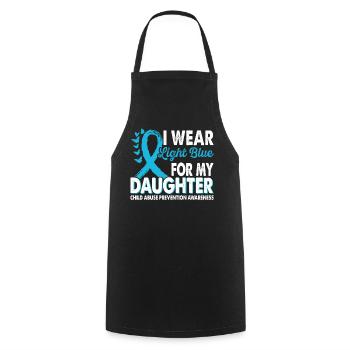 Portez du bleu clair pour le Mois de l’Illumination - Tablier de cuisine - noir - Devant - AI Model Male 185 dark (185cm)